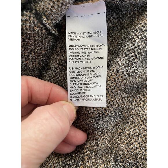 Chico’s Sz 0 (Small) Animal Print Pockets Snap Closure Long Duster Cardigan - Picture 6 of 10